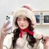 New wool hat knitted ear protector hat women's autumn and winter ethnic style fleece thickened warm cycling Lei Feng hat tide