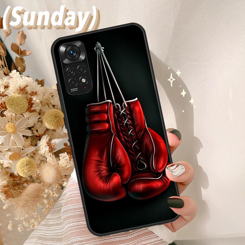 Boxing Gloves Case For Redmi Note 11 10 8 9 12 Pro Plus Note 12S 11S 10S 9S Cover For Redmi 12C 9C 10C 10A