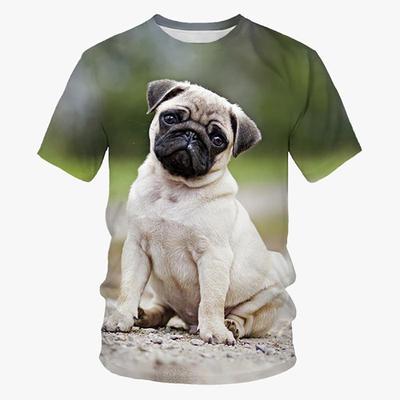 Funny Dog Pug T Shirts Animal 3D Print Men Woman Cool Short Sleeve T-Shirt Streetwear Oversized Harajuku Kids Tops Tees Clothing