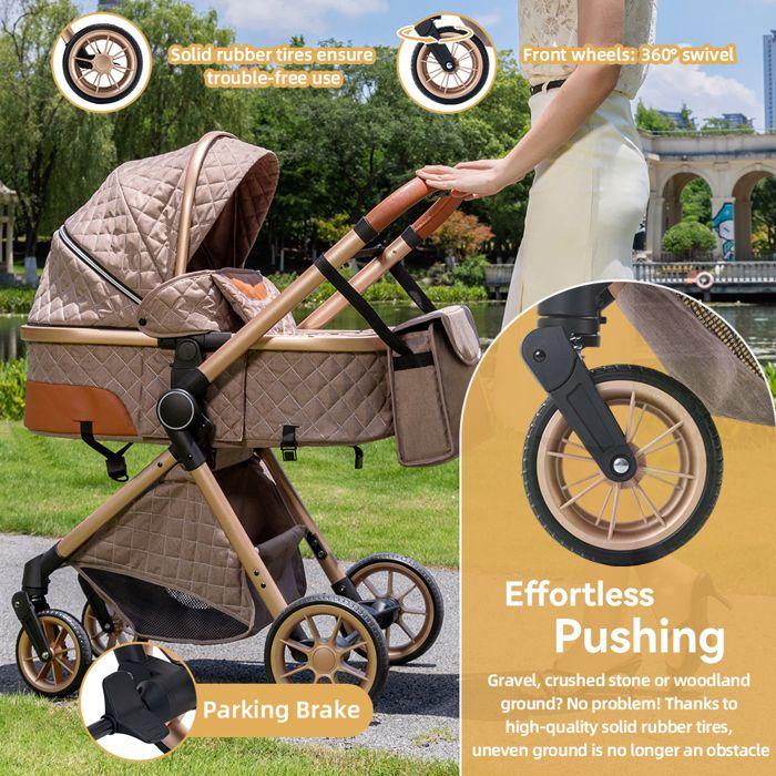 3-in-1 Baby Stroller with Bassinet and Car Seat – Combination Stroller with Large Basket New Model
