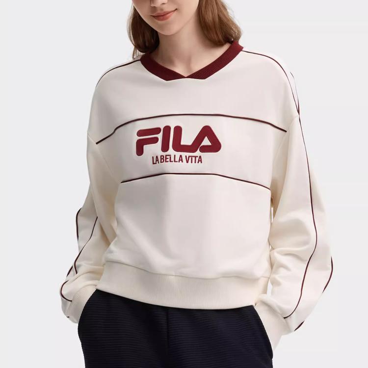 New FILA Sweatshirt Women's Cloud White F11W439215FWT
