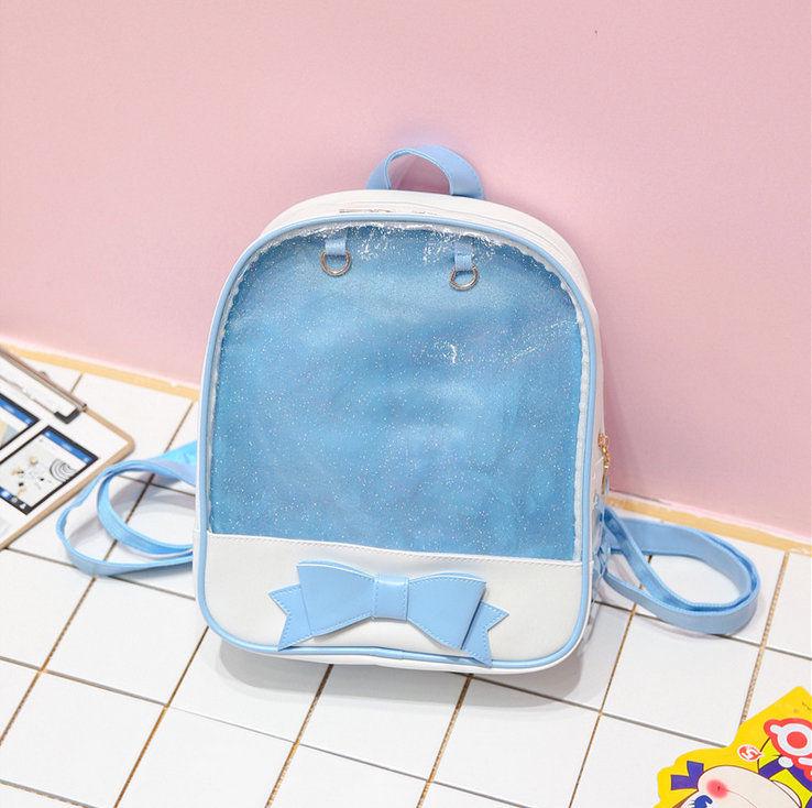 7 Colors CLEAR ita bag Transparent itabag Pin Display Backpack school bags New
