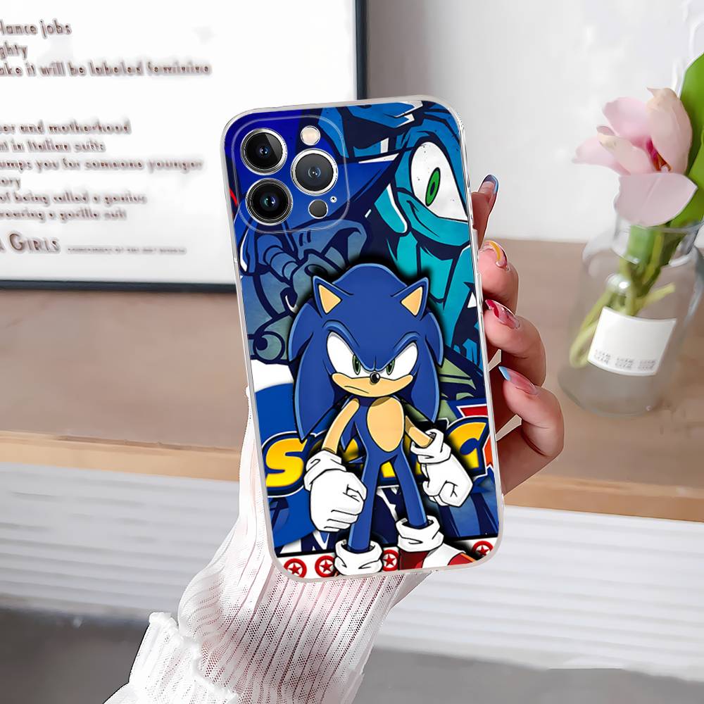 

S-SonicS Anime Phone Case For IPhone 17 16 15 Plus 14 13 Mini 12 11 Pro Max Soft Shell Cover iPhone 14 plus