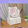Makeup Desktop Mirror Portable Skincare Organizer With Dustproof Storage For Cosmetics Lipsticks And Jewelry