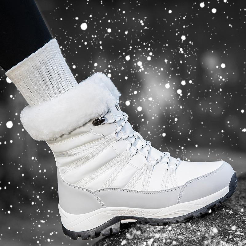 Large Size Cotton Shoes Snow Boots Winter Warm Medium Boots Piled Thickened Outdoor Mountaineering Boots