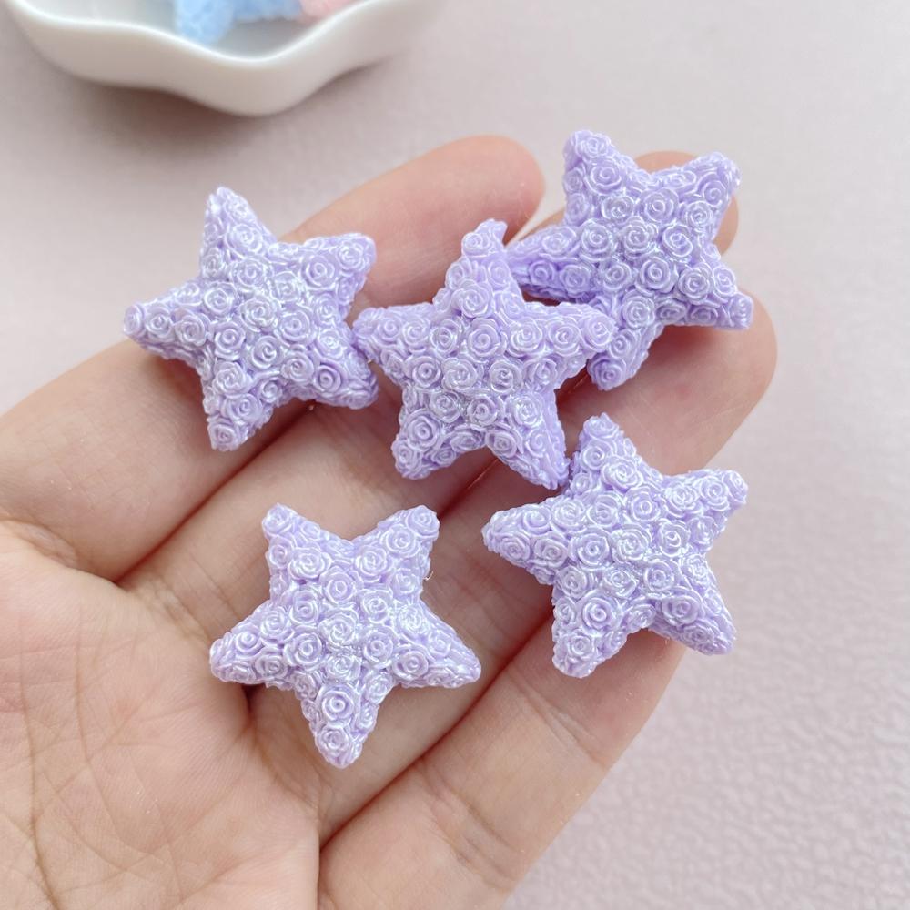 

Resin Colorful Cartoon Rose Star Flatback Stone 10PCS DIY Christmas Halloween Decor Figurines Scrapbook Accessories