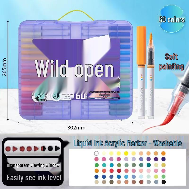 Deli Opaque Liquid Ink Acrylic Marker Pen - Stackable, Soft Tip for Students and Kids, Ideal for Art Projects