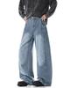 LUJPOIR Denim Straight Perfect for Going and Everyday Wear Women's Wide-Leg Pants, Fit, Casual, Streetwear, Flattering, Out, Commuting, - Lblue-L