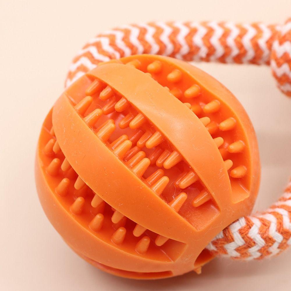 Bite-resistant Dog Slow Feeder Ball Pet Tooth Cleaning Dog Chewing Toys Fun Rope Knot Dog Toys  Cat