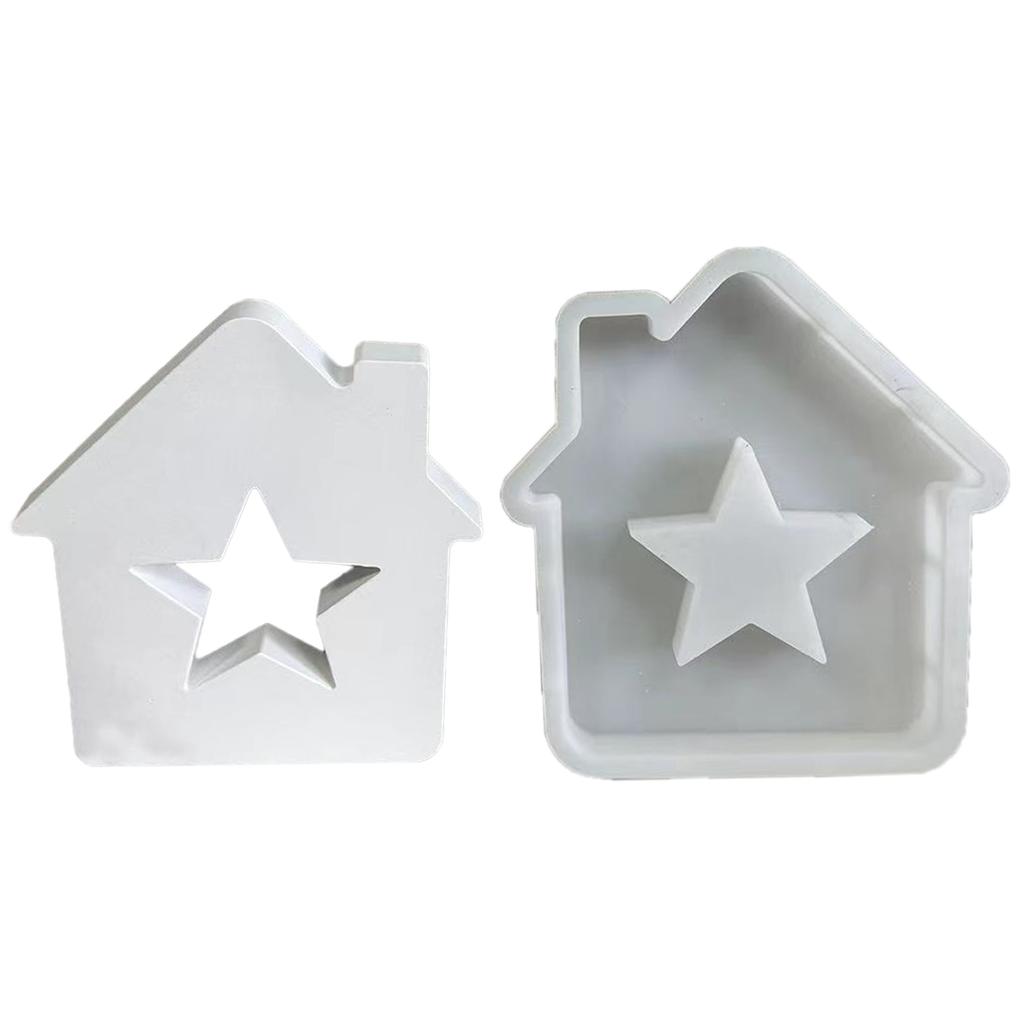 Star House Candle Molds Love Heart House Resin Molds for Making Candle Cake Fondant Room Decorations Gypsum Ornaments