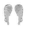 European American Style Rhinestone Crystal Angel Wings Stud & Clip Earrings
