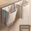 Foldable Kitchen Cabinet Hanging Trash Can - No Bend Design with Large Opening