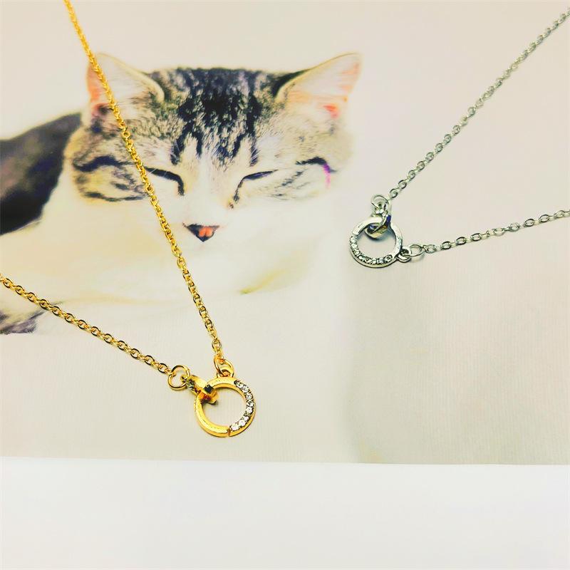 Elegant Double Circle Metal Alloy Necklace - Luxury Clavicle Chain Jewelry for Women