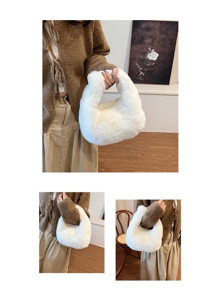 Damen Trendige Winter Plüsch Handtasche - Vielseitige, Stilvolle, Fellige und Süße Kleine Tasche