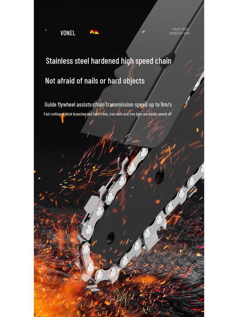 Rechargeable One-Handed Brushless Electric Chainsaw for Home and Outdoor Use