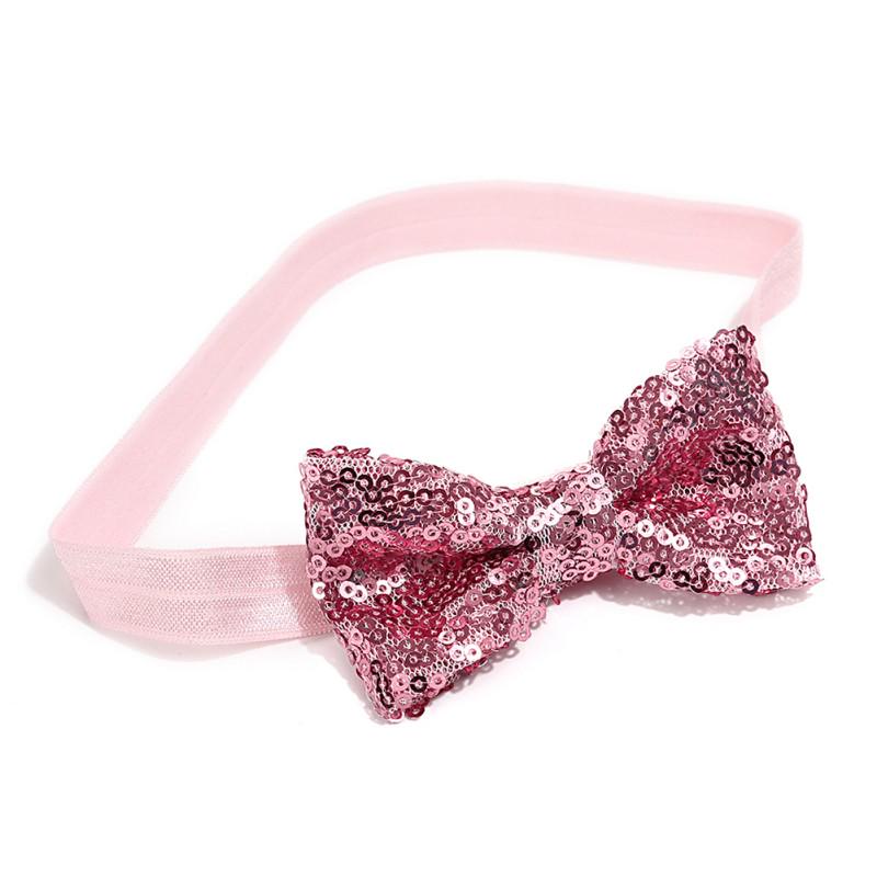 

Милая повязка на голову с бантом и блестками для маленьких девочек, детские аксессуары для волос, новая модная повязка на голову для маленьких детей розовый