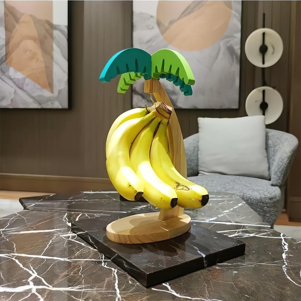 Simulierter Blatt-Dekorations-Frucht-Vertikal-Lagerregal mit Haken Holz-Bananenregal Hängehaken Für Heim-Wohnzimmer-Dekoration