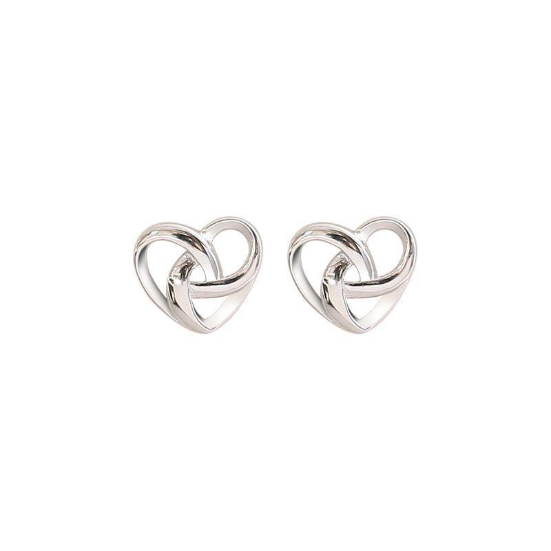 Fashion New Minimalist Tiny Metal Hollow Heart Stud Earrings for Women New Fashion Mini Cute Earrings Accessories Zircon Gift