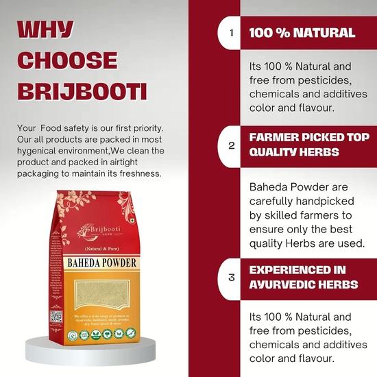 Birju Mahavir 1 KG Baheda Powder - Terminalia Belerica, Natural (BMPL-328)