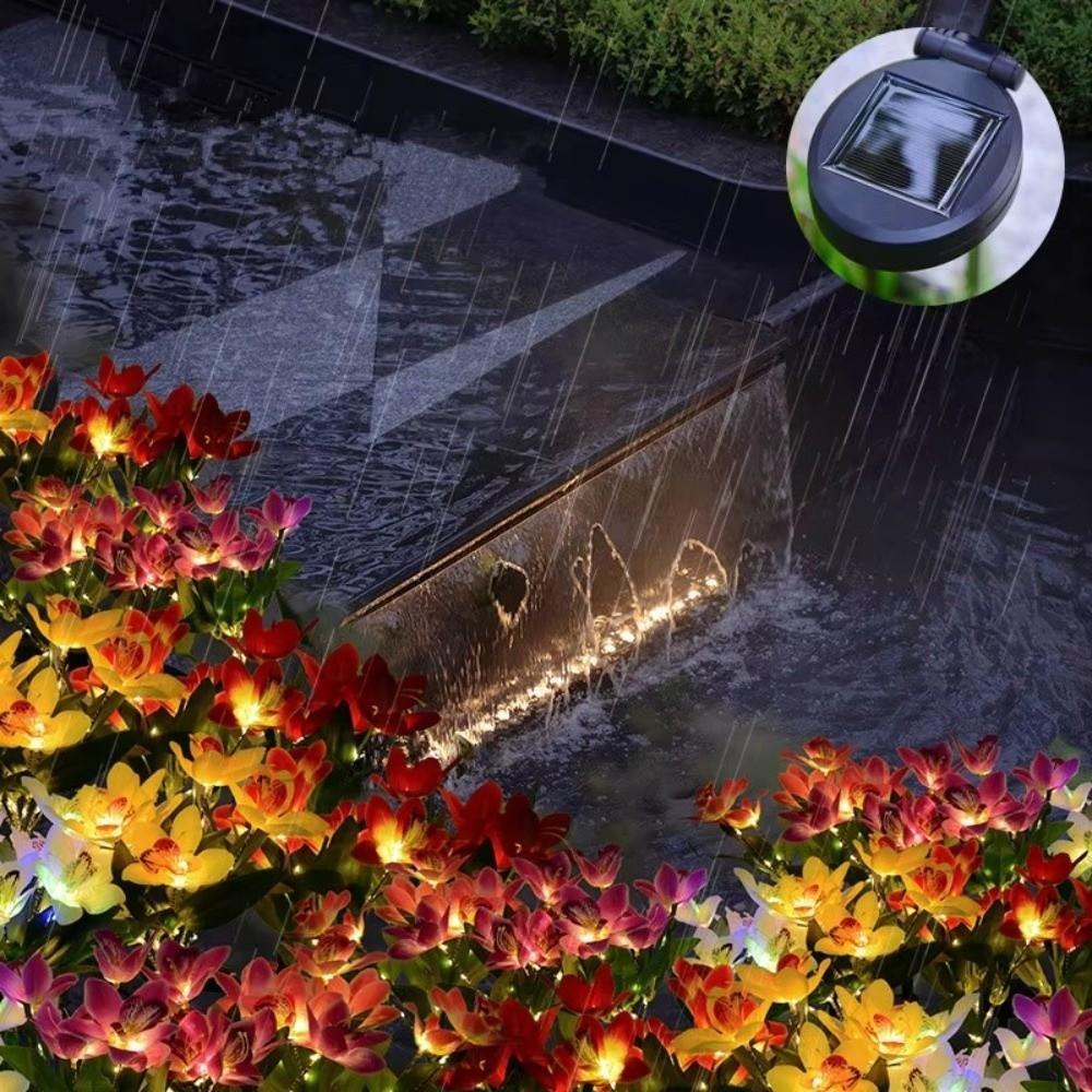 Orchid Design Solar Orchid Ground Light LED Light Holiday Garden Lamp Wedding Party