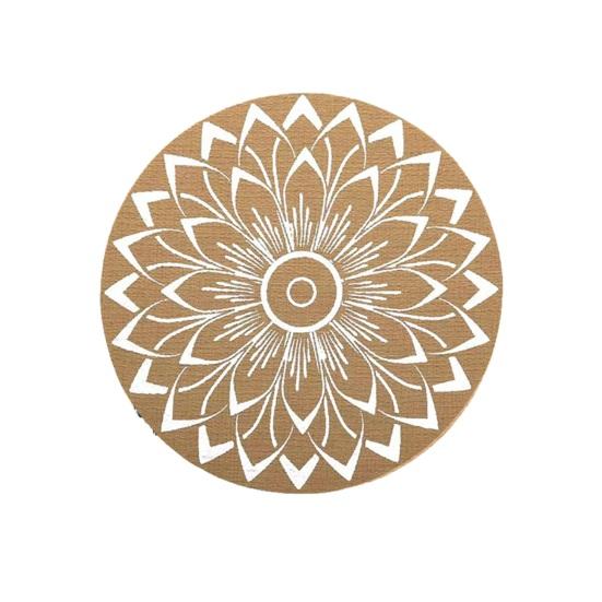 Round Faux Jute Placemats, Woven Table Mats with Nordic Pattern, Heat Resistant Pad for Dining Table, Restaurant Hotel Kitchen Decor