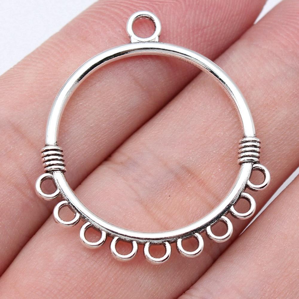 Accessoires Pièces Connecteur Boucle d'Oreille Rond Multi-Trous Fournitures de Bijoux de Mariage ZA044