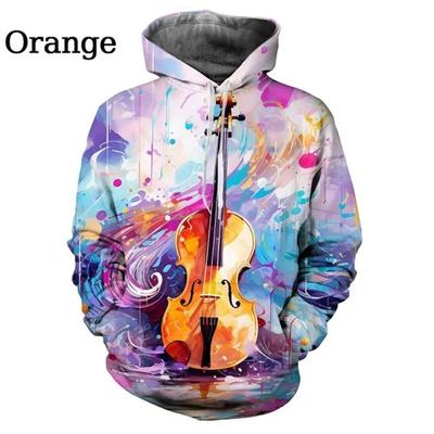 Nowość Graffiti Gitara Graficzne Bluzy z Kapturem Moda Casual Kolorowy Artystyczny Plama Para Bluza Modna Unisex Wypoczynek Bluza Top
