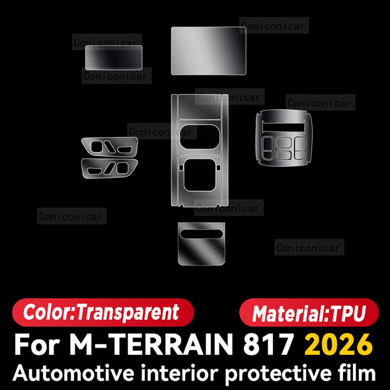 For M-TERRAIN 817 2026 Car Interior Protection Anti-Scratch TPU Film trument Center Control Navigation Screen Accessories