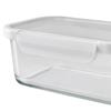 4PC Rectangle Glass Food Storage Containers Airtight Tritan Lid Microwave Freezer Dishwasher Safe Stackable BPA Free