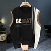 Men's Plus Size Letter Print Sleeveless Tank Top, Casual Breathable Vest (5XL-12XL)