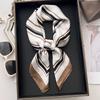 68Cm Striped Pattern Scarf Women'S New Spring And Autumn Style Fashionable Scarf Trendy And Versatile Shawl Headscarf