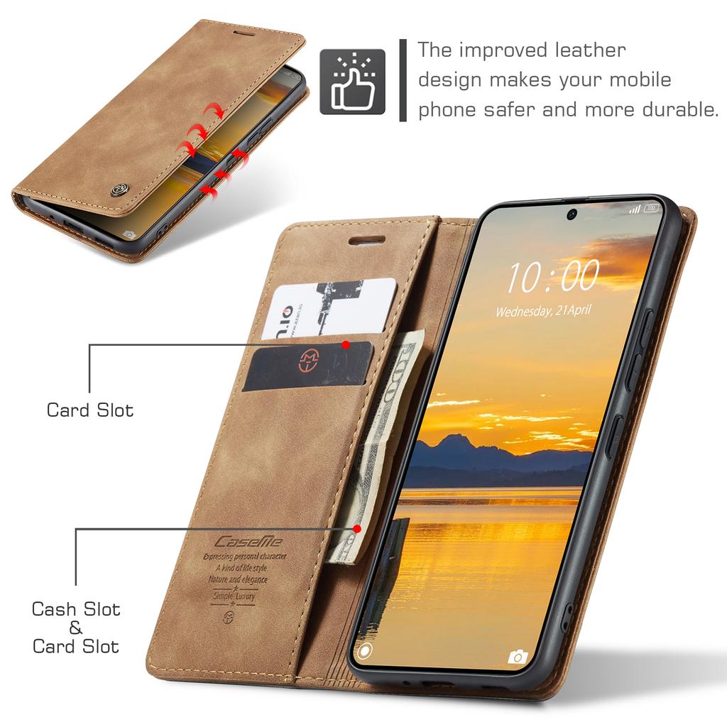 For Xiaomi Redmi K70E 5G/Xiaomi Poco X6 Pro 5G Wallet Case CASEME 013 Series PU Leather Phone Cover Stand