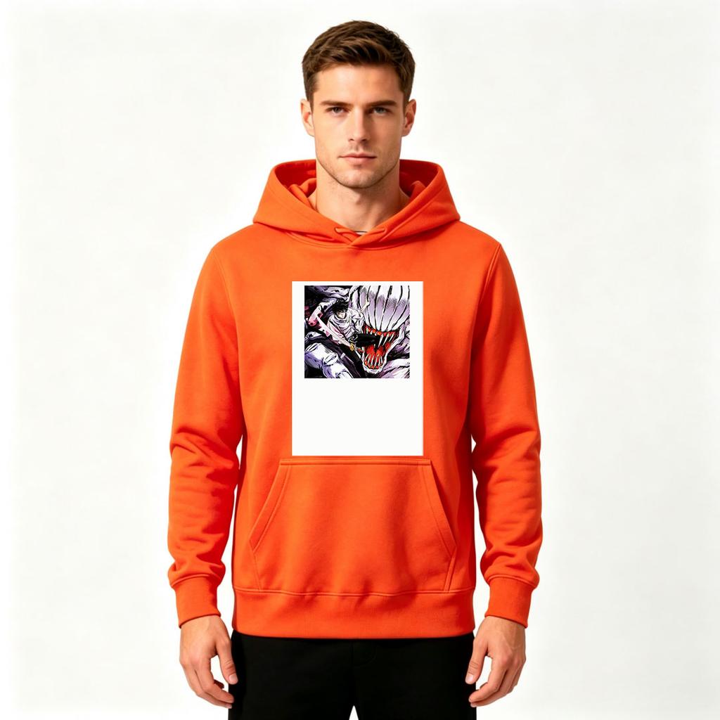 Men's Anime Printed Pullover Hoodie Casual Long Sleeve Comfy Streetwear Sweatshirt