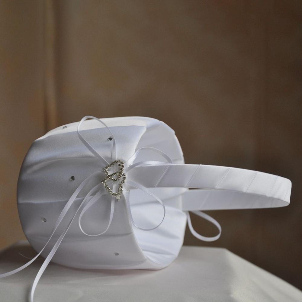 Double Bow Flower Girl Bridal Gift Flower Basket Party Decor Wedding Supplies Ring Pillow Basket