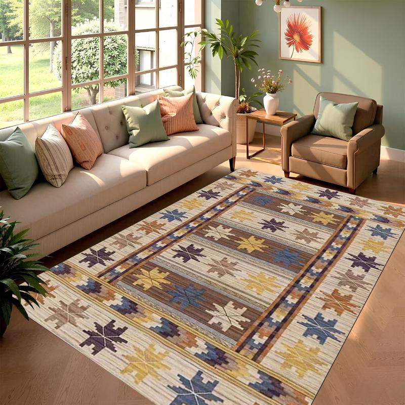 

Bohemian Style Geometric Pattern Carpet Mat Rug Home Decoration for Living Room Bedroom and Study Adds Charm To Your Space 40x60cm
