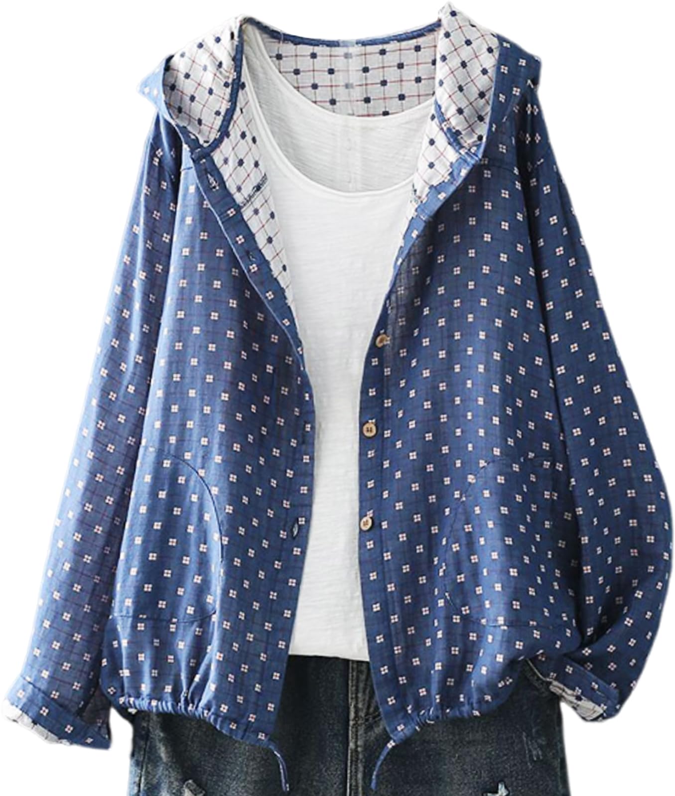 

Худи женское Neiman by Long Sleeve Gauze Dotted Mountain Girl Size, двубортное, с принтом, в стиле Girl/Forest, M, синее, 5S-N01-BLM синий