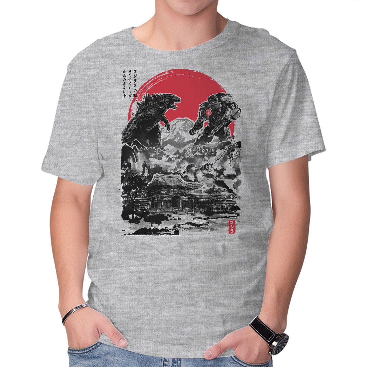 Unisex Crew Neck T-Shirt Battle of the Ages Graphic Short Sleeve Casual Tee L