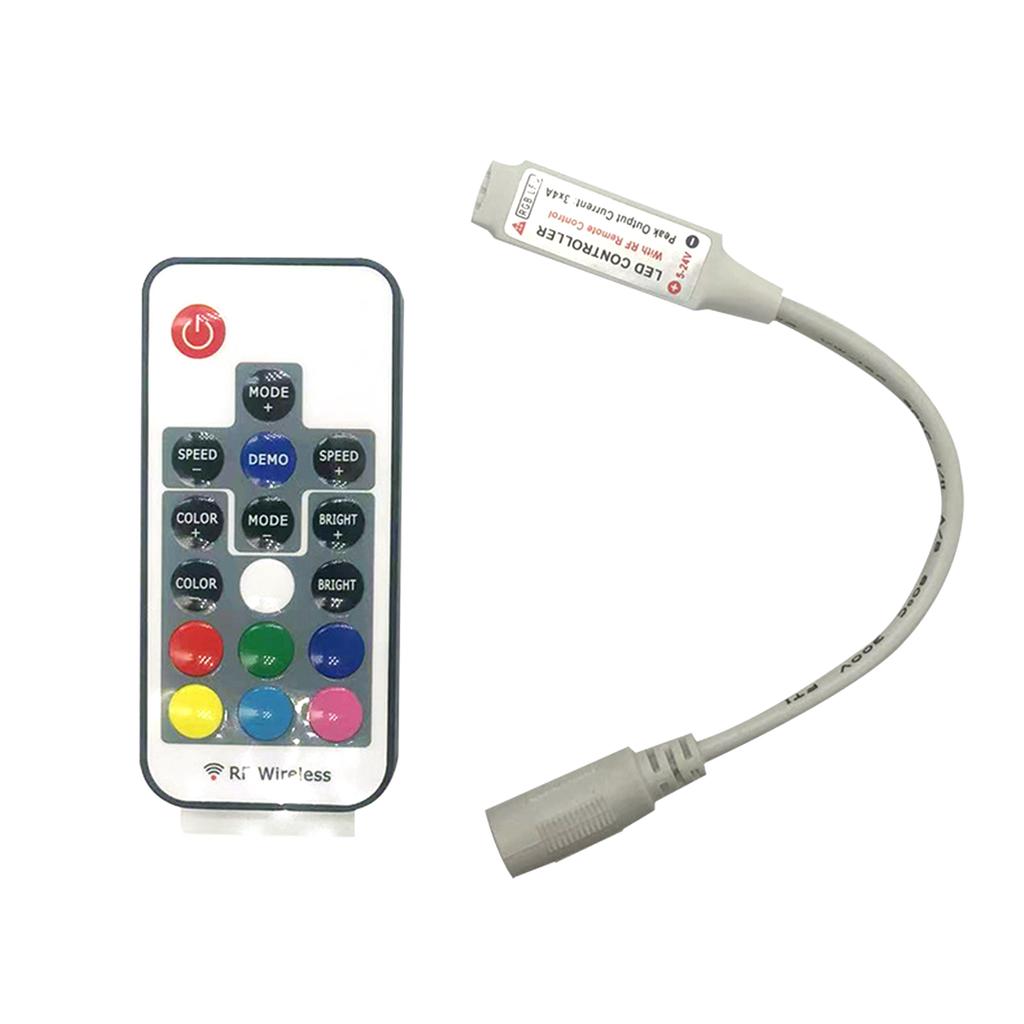 RGB Light Strip Controller 17-Key Wireless Remote Control Dimmer Controller for 5050 3528 5630 LED