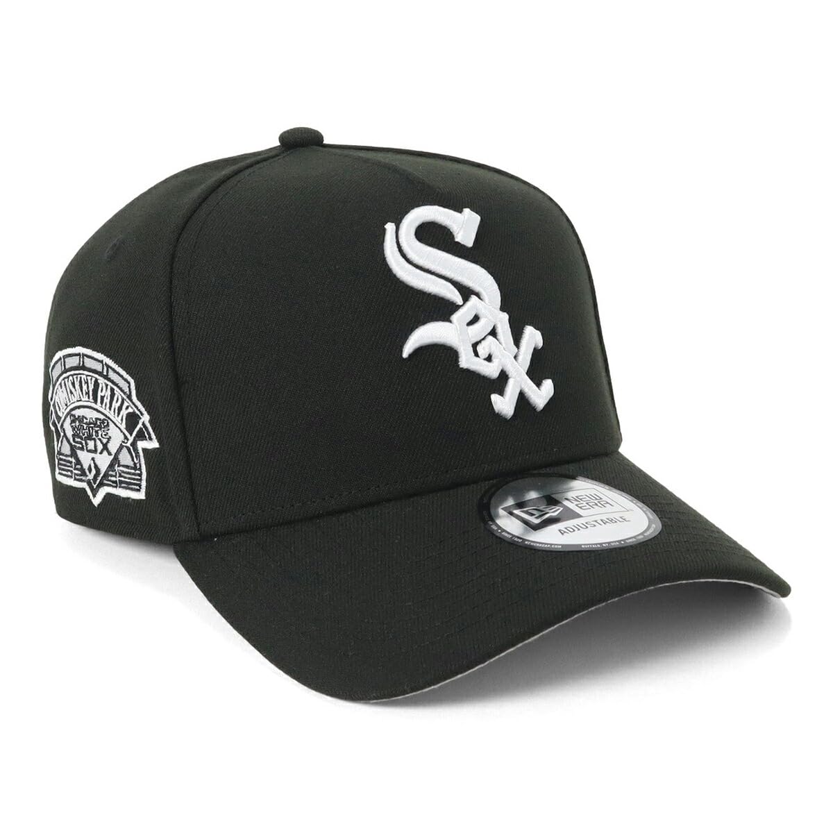 

New Era 9FORTY Strap Cap MLB Chicago White Sox CWS Black with Side Patch and Under Exclusive to and SOX 9FORTY 940 Side Summer Sun UV A-Frame/Cloth