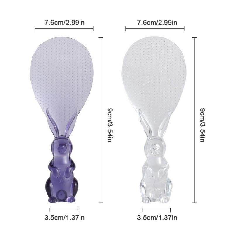Lovely Standing Rabbit Bunny Shape Handle Rice Paddle Spoon Kitchen Non-Stick Rice Paddle Spoon Plastic Dining Service Scoop