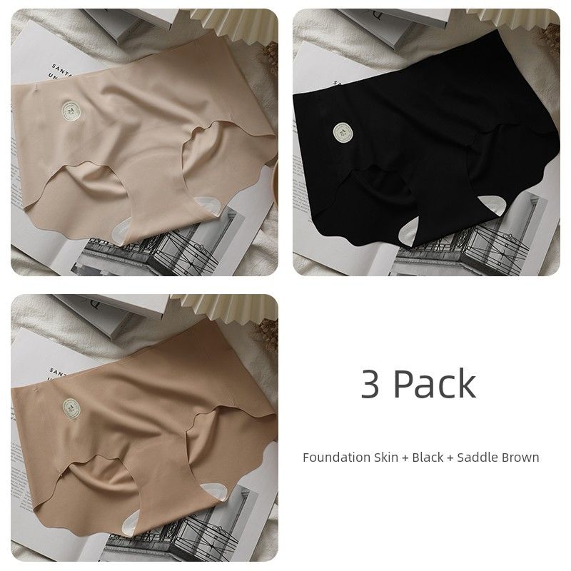 

Lulu Pingdi ~ Cloud Nude Feel All Year Round Seamless Milk Skin Inner Peach Hip One Piece Ice Silk Lady Shorts Foundation Skin + Black + Saddle Brown L