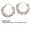 1 Pair Women Hoop Earrings, Snap-On Ear Loop Design Earrings, Imitation Pearl Full Circle Earrings, Large Round Drop Earrings Gift Jewelry