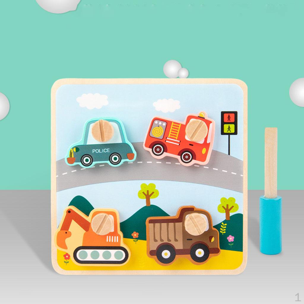 Puzzles Early Educational Toys Preschool Learning DIY Screws Transportation