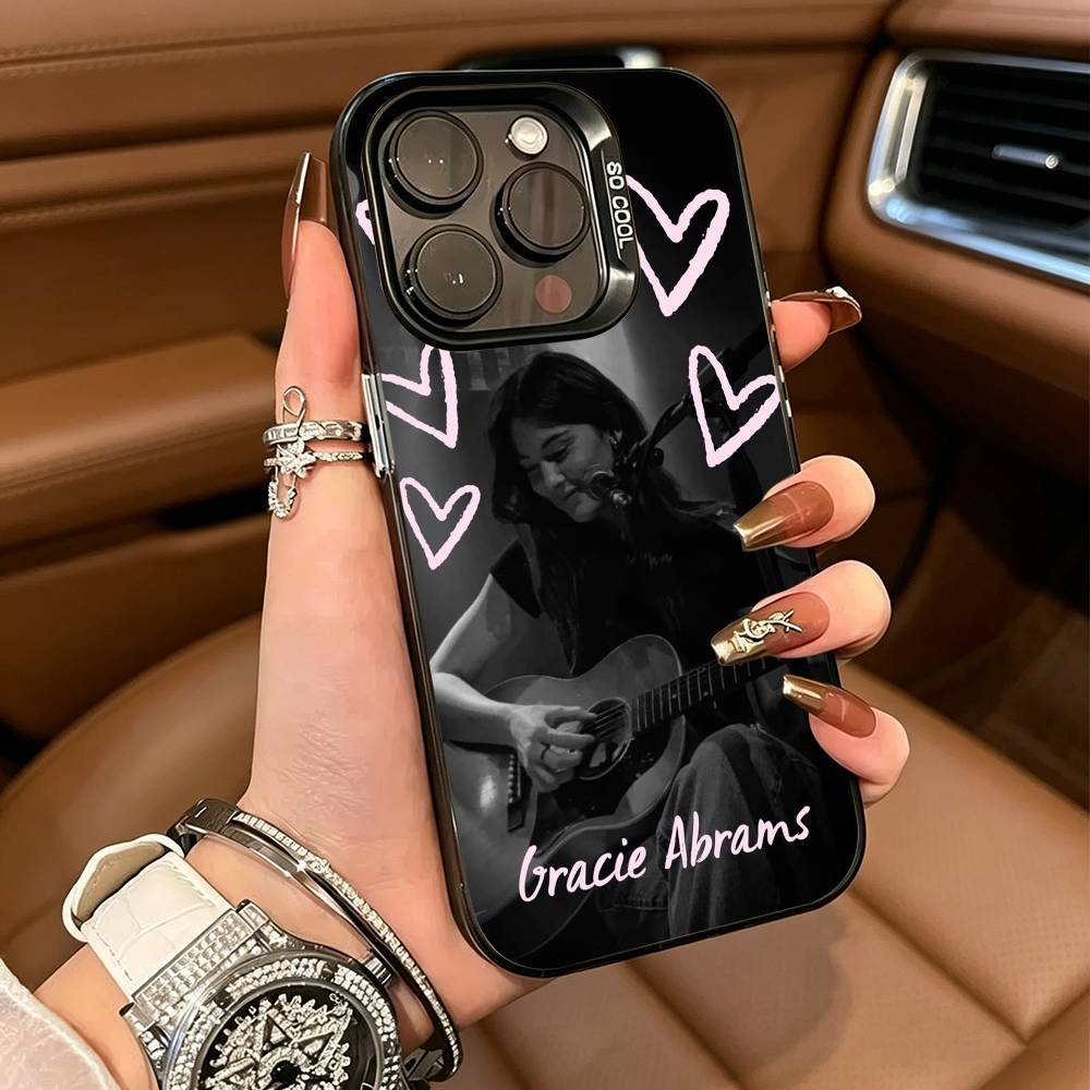 Pop singer-Gracie-A- Abrams Phone Case For IPhone17 16 11 12 13 14 15 16 Pro Max Plus Cover Colored Silver Funda Bumber