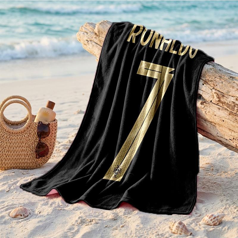 Asciugamano da Spiaggia Morbido ad Asciugatura Rapida Tema Cristiano Ronaldo?Asciugamano Asciutto Per Vacanze Estive Al Mare Nuoto