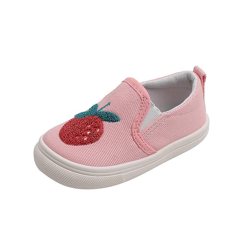 Spring Kid Canvas Shoes New Fashion Comfort Kid Shoe Soft Sole Anti Slip Cute Casual Shoes Cartoon Simple Flat Shoe Neutral 4-6Y