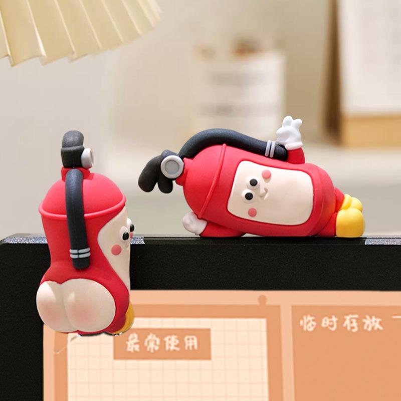 Mr. Extinguisher Mini Party Decoration Creative Central Control Screen Doll Ornaments Funny Resin Office Decor Wholesales 2026