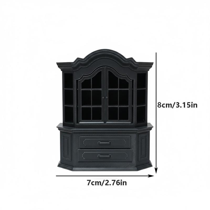 Chic Miniature Cabinet for Dollhouse Bedroom Living Room Versatile Plastic Use