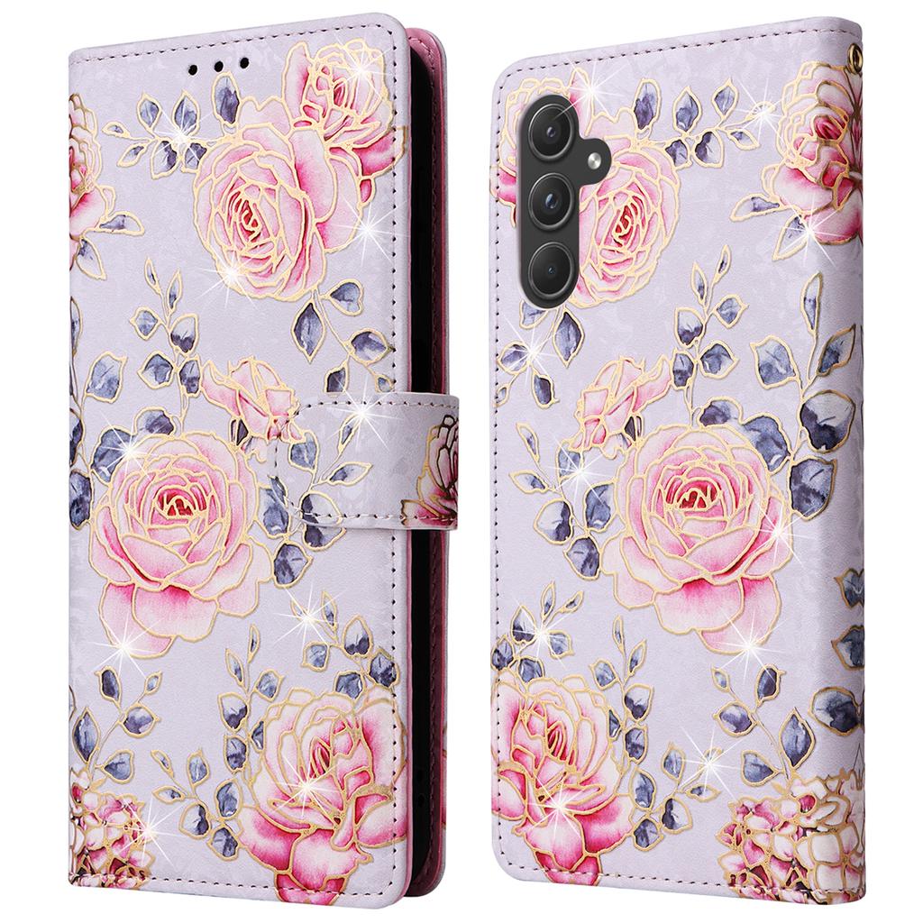 Pour Samsung Galaxy A55 5G Étui en Cuir Coque de Téléphone Laquée avec Fentes pour Cartes Bloquant RFID