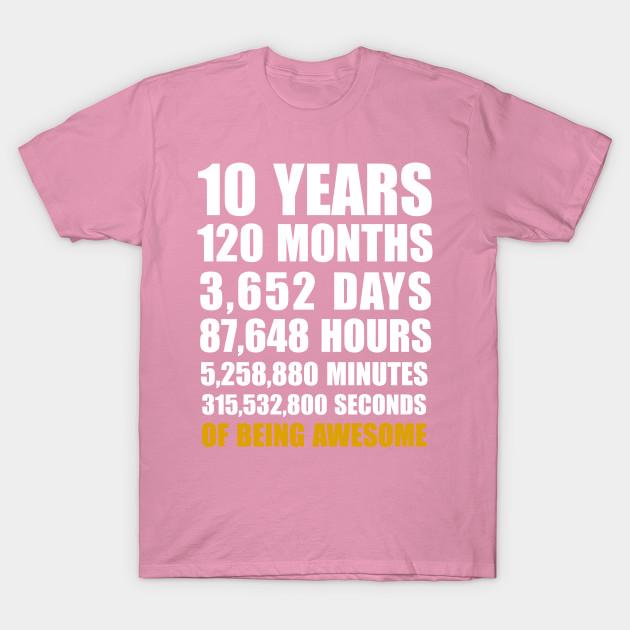 T Shirt Women 10Th Birthday Gift T Shirt 10 Years Old Being Awes Harajuku Print Kawaii Tshirt Summer Short Sleeve Female T-Shirt Top Tee